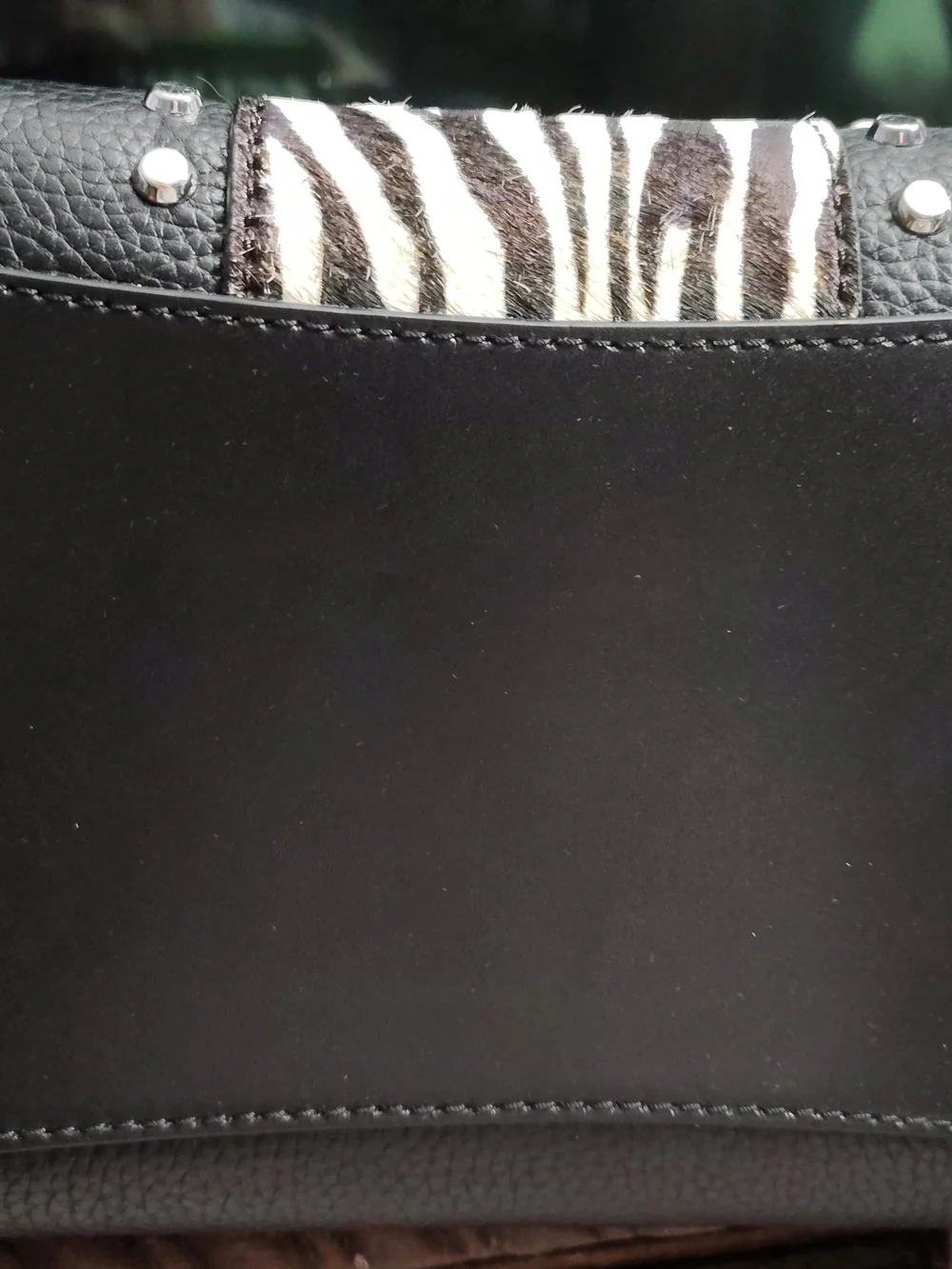 Michael Kors Black and White Zebra-Accent Leather Tote